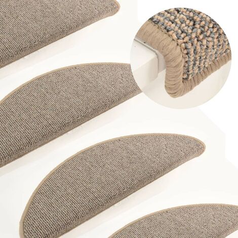Lot de 15 Tapis d'escalier - Tapis de marche pour Enfants, Aînés et Animaux Gris et marron 65x21x4 cm BV595162 - BonneVie (1/5)