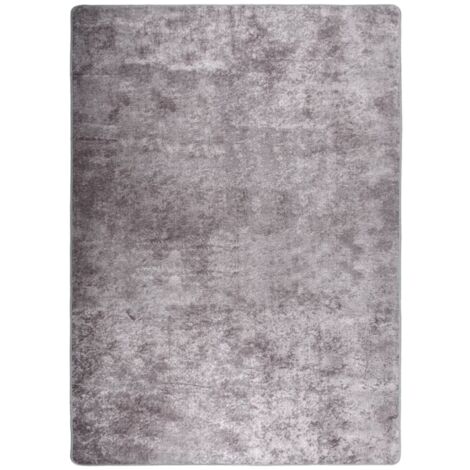 Tapis lavable antidérapant Tapis de salon Tapis d'entrée 120x180 cm Gris 49450 (1/5)