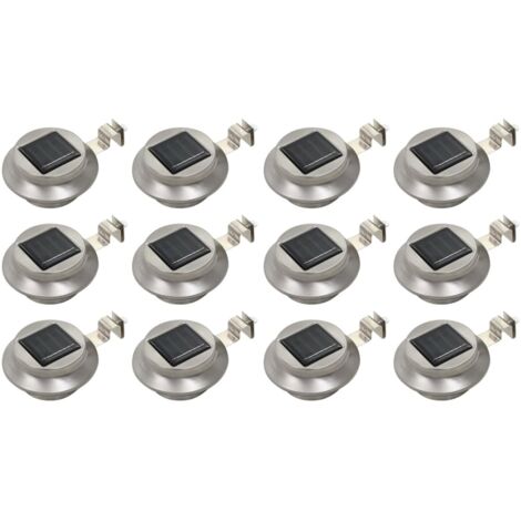 Lot de 12 Lampes solaires à LED rondes d'extérieur 1pour l'extérieur Lampe de Jardin 12 cm Blanc 48425 (1/5)