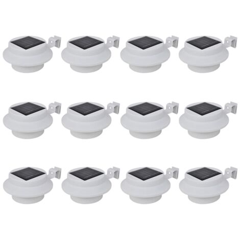 Lot de 12 Lampes solaire à LED d'extérieur pour clôture Lampe de Jardin Lumière solaire Blanc 54754 (1/5)