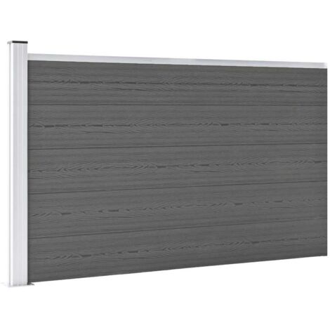 Clôture de jardin Brise vue  Panneau de clôture WPC 175x105 cm Gris 49183