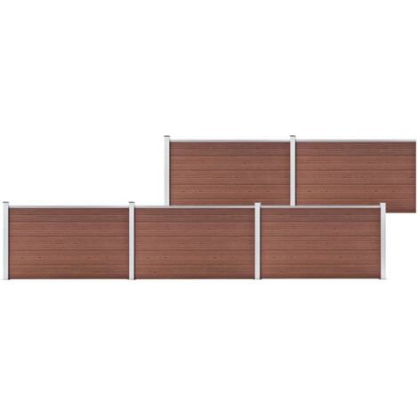 Clôture de jardin Brise vue Panneau de clôture WPC 872x106 cm Marron 48976 (1/5)