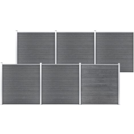 Clôture de jardin Brise vue Panneau de clôture WPC 1045x186 cm Gris 26375 (1/5)