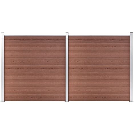 Clôture de jardin Brise vue Panneau de clôture WPC 353x186 cm Marron 22321 (1/5)