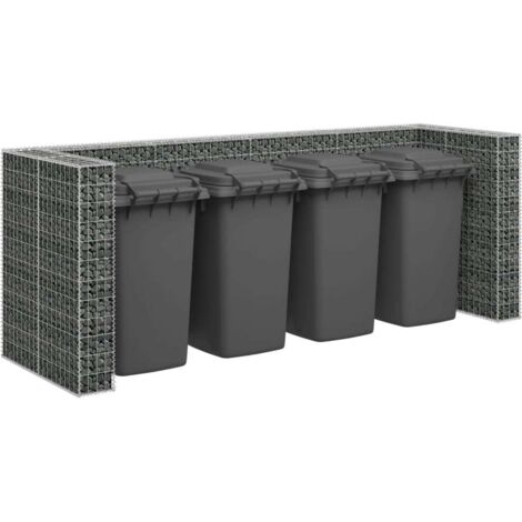 Mur en gabion Clôture de gabion pour poubelles Acier galvanisé 320x100x120 cm 68107 (1/5)