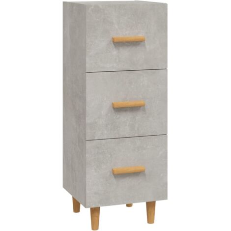 Buffet Meuble de rangement  Commode Bahut Gris béton 34,5x34x90 cm Bois d'ingénierie FR45392 (1/5)
