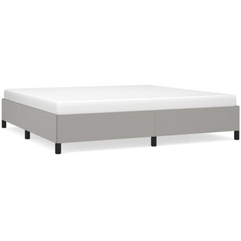 Lit adulte pour 2 personnes, Structure de lit, Assemblage Facile, Gris clair 200x200 cm Tissu OIB5486E (1/5)