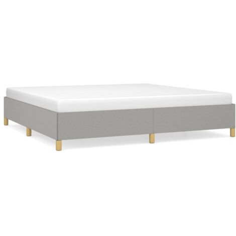 Lit adulte pour 2 personnes, Structure de lit, Assemblage Facile, Gris clair 200x200 cm Tissu OIB4459E (1/5)
