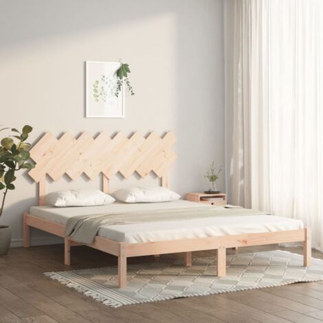 Lit double pour adulte Cadre de lit - 160x200 cm Bois massif BV838521 - BonneVie (1/5)