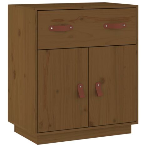 Buffet Meuble de rangement  Commode Bahut Marron miel 65,5x40x75 cm Bois massif de pin FR92946 (1/5)