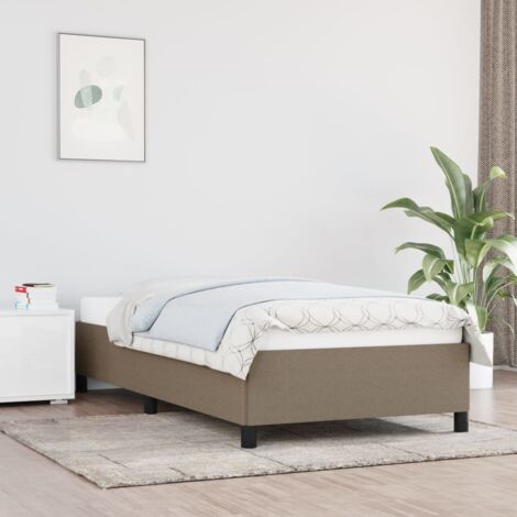 Lit simple pour adulte Moderne - Cadre de lit - Taupe 90x190 cm Tissu BV543692 - BonneVie (1/5)