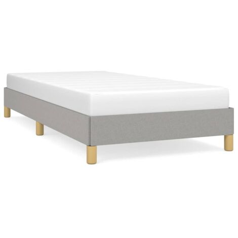 Lit adulte pour 1 personnes, Structure de lit, Assemblage Facile, Gris clair 90x190 cm Tissu OIB3649E (1/5)