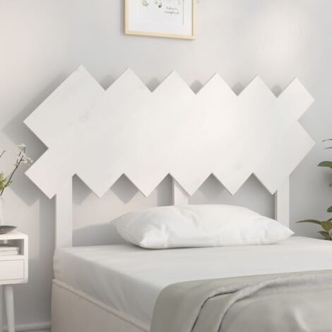 Tête de lit Armoire de tête de lit Blanc 122,5x3x80,5 cm Bois massif de pin FR60087 (1/5)