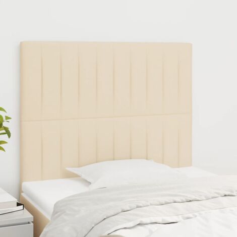 Lot de 2 Têtes de lit Armoires de tête de lit Crème 80x5x78/88 cm Tissu FR26019 (1/5)