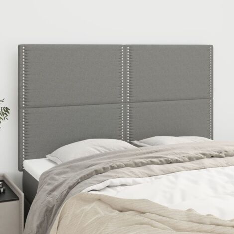 Lot de 4 Têtes de lit Style Classique Armoires de lit - Gris foncé 72x5x78/88 cm Tissu BV568141 - BonneVie (1/5)