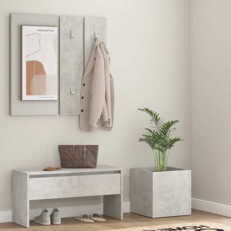 Ensemble de meubles de couloir Ensemble de meubles d'entrée Gris béton Bois d'ingénierie 57001 (1/5)