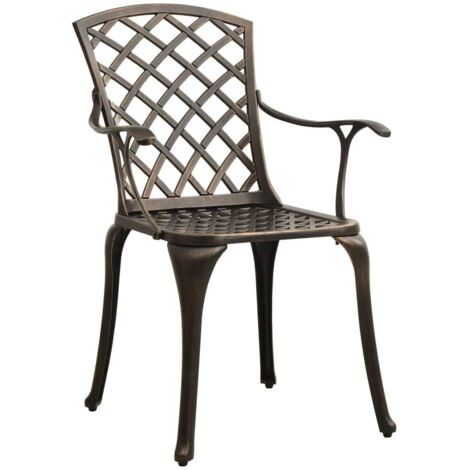 Ensemble Table et Chaises de jardin 3 pcs  Ensemble de bistro Aluminium coulé Bronze 37857 (1/5)