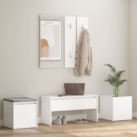 Ensemble de meubles d'entrée Vestiaire d'entrée - Blanc Bois d'ingénierie BV891600 - BonneVie (1/5)