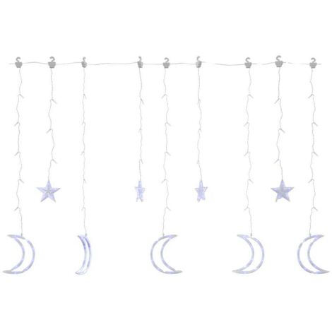 Guirlande lumineuse Moderne - Guirlande LED extérieur et interieur étoile et lune avec télécommande 345 LED BV439337 - BonneVie (1/5)