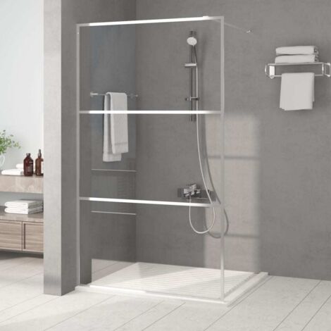 Paroi de douche Paroi de baignoire - Argenté 115x195 cm Verre ESG transparent BV371249 - BonneVie (1/5)