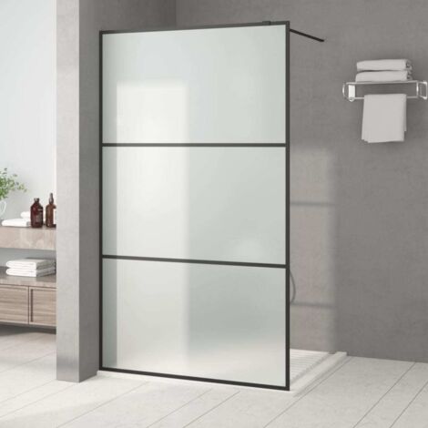 Paroi de douche Paroi de baignoire - Noir 115x195 cm Verre ESG dépoli BV992002 - BonneVie (1/5)