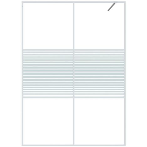 Paroi de douche  Porte De Douche Blanc 140x195 cm Verre ESG transparent 22578