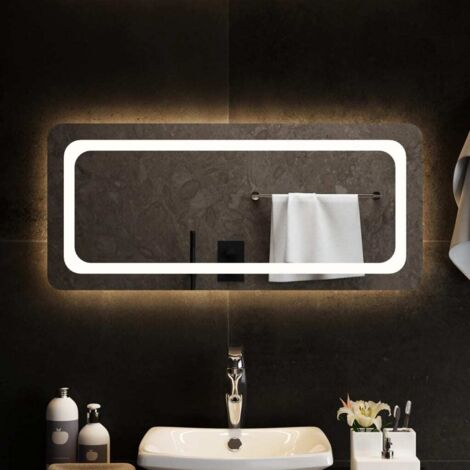 Miroir de salle de bain à LED Miroir de douche 90x40 cm 37790 (1/5)