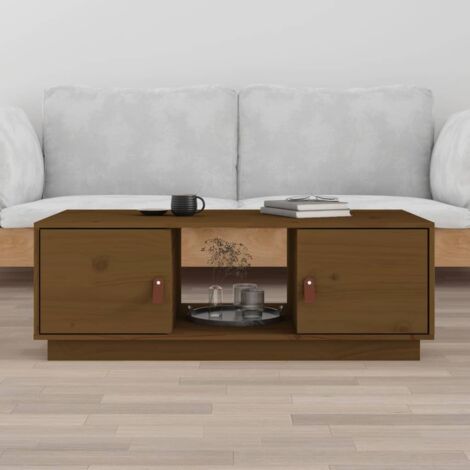 Table basse Table d'appoint pour Salon Chambre - Marron miel 100x50x35 cm Bois massif de pin BV293477 - BonneVie (1/5)