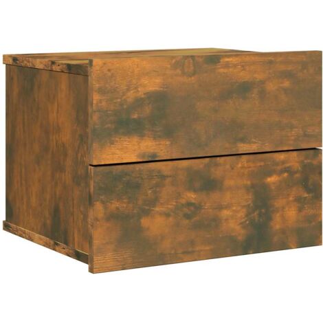 Lot de 2 Tables de chevet - Bout de Canapé Armoires De Rangement Chêne fumé 40x30x30 cm Bois d'ingénierie BV959394 - BonneVie (1/5)