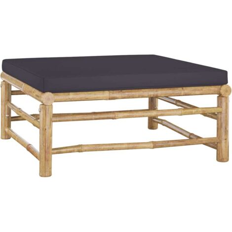 Canapé de jardin Canapé Repose-pied relax - avec coussin gris foncé Bambou BV176754 - BonneVie (1/5)