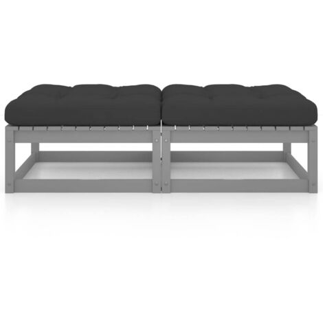 Lot de 2 Canapés de jardin avec coussins Canapé Repose-pied relax - Bois de pin solide BV172422 - BonneVie (1/5)