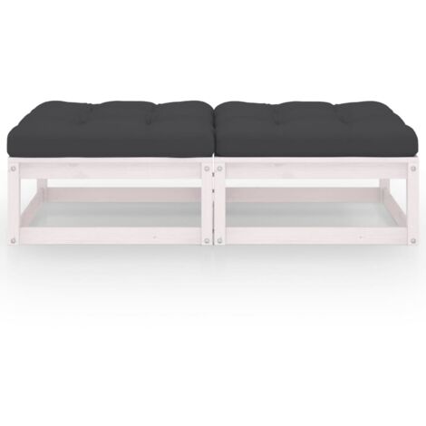 Lot de 2 Canapés de jardin avec coussins Canapé Repose-pied relax - Bois de pin solide BV690970 - BonneVie (1/5)