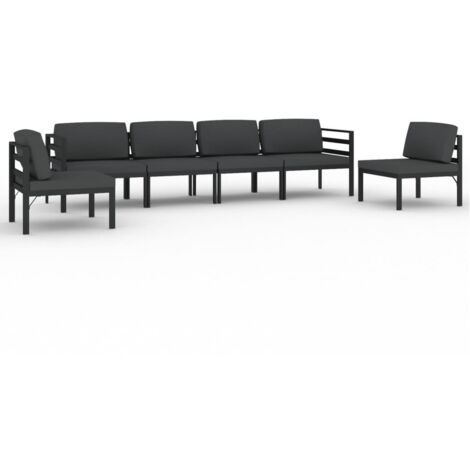 Salon de jardin 6 pcs Contemporain, Ensemble repas de jardin, avec coussins Aluminium Anthracite OIB2750E (1/5)
