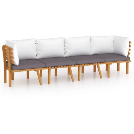 Salon de jardin 4 pcs Contemporain, Ensemble repas de jardin, avec coussins Bois d'acacia solide OIB2696E (1/5)