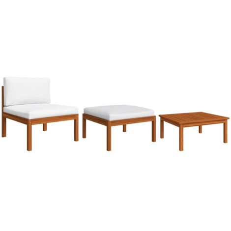 Salon de jardin 3 pcs Contemporain, Ensemble repas de jardin, avec coussins Bois d'acacia massif OIB6931E (1/5)