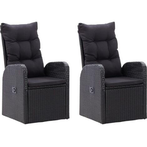 Ensemble Table et Chaise de Jardin Salon de jardin 5 pcs Noir 63131 (1/5)