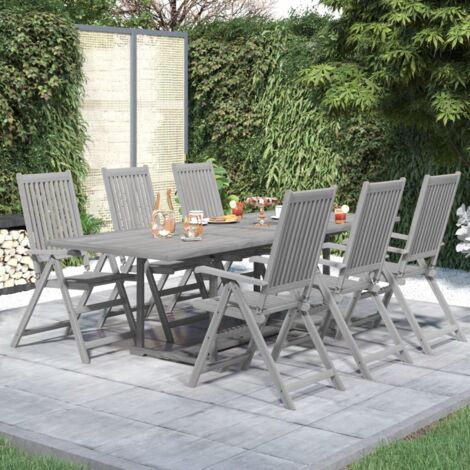Ensemble Table et Chaise de Jardin  Salon de jardin 7 pcs Bois d'acacia massif 11598 (1/5)