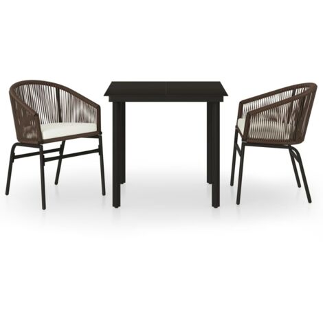 Ensemble Table et Chaise de Jardin  Salon de jardin 5 pcs Marron 67522 (1/5)