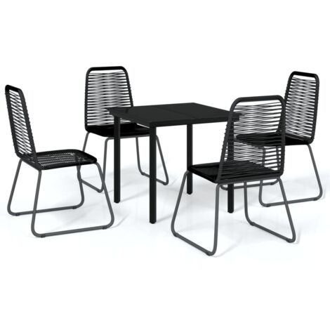 Ensemble Table et Chaise de Jardin  Salon de jardin 5 pcs Noir 37545 (1/5)