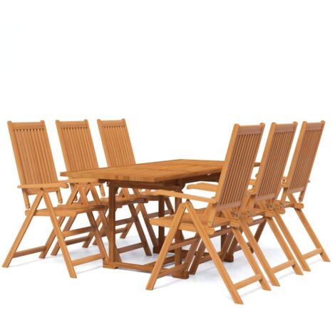 Ensemble Table et Chaise de Jardin Salon de jardin 7 pcs Bois d'acacia massif 91255 (1/5)