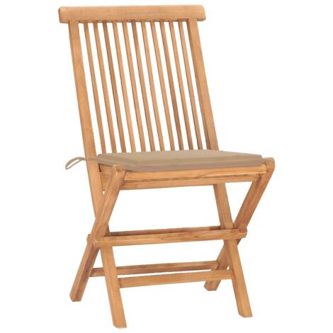 Ensemble Table et Chaise de Jardin pliable Salon de jardin avec coussin 3 pcs Teck 25219 (1/5)