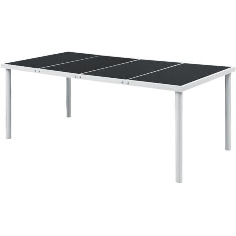 Ensemble Table et Chaise de Jardin  Salon de jardin 9 pcs Acier Noir 19024 (1/5)