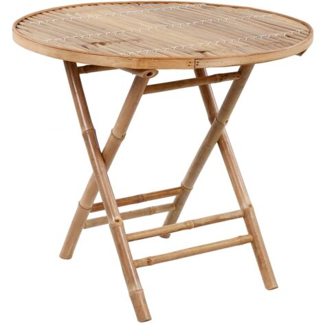 Ensemble Table et Chaise de Jardin pliable  Salon de jardin  5 pcs avec coussins Bambou 97583 (1/5)