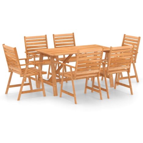 Ensemble Table et Chaise de Jardin Salon de jardin 7 pcs Bois d'acacia solide 67348 (1/5)