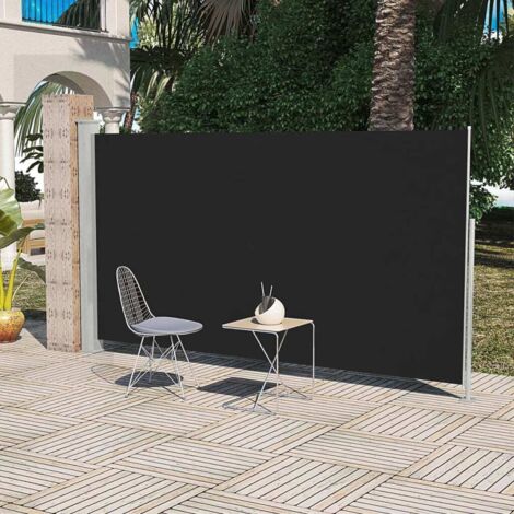 Auvent latéral de patio - Auvent de jardin Soleil imperméable 160x300 cm Noir BV948314 - BonneVie (1/5)