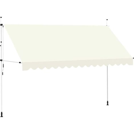 Auvent manuel rétractable Store Banne Auvent de jardin 400 cm Crème 47331 (1/4)