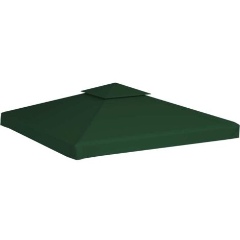 INLIFE Toile de remplacement de belvédère Recouvrement de remplacement d'auvent 310 g/m² 3x3 m Vert (1/5)