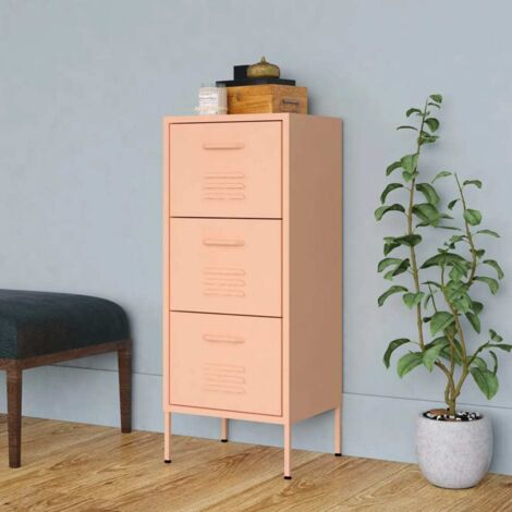 Armoire de rangement Armoire de chambre Rose 42,5x35x101,5 cm Acier 26667 (1/5)