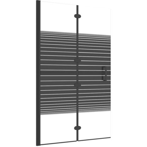 Cabine de douche pliable ESG Parois Cabine pour salle de bain 80x140 cm Noir 38048 (1/5)