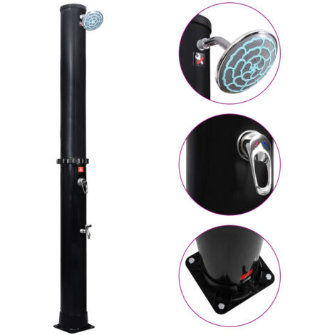 Douche solaire d'extérieur Douche de jardin  avec pomme de douche et robinet 40 L 26869